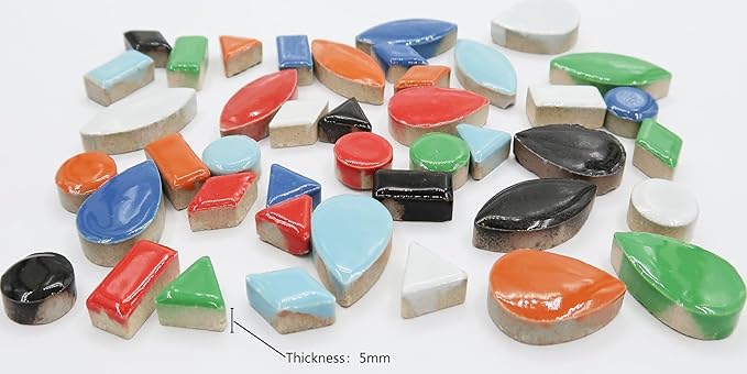 Black Triangle Ceramic Mosaic Tiles for Crafts Bulk, 150 Pieces Mosaic Ceramic Tile Supplies, Small Trianglar Mosaic Pieces for DIY Mosaic Vases Cups Photo Frame Material Supplies