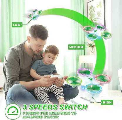 Clover Drone for Kids – Beginner-Friendly LED Quadcopter with Dual Modular Batteries, Easy to Fly, Altitude Hold, One-Key Takeoff, 360 Flips – Gift for Boys & Girls Age 6+