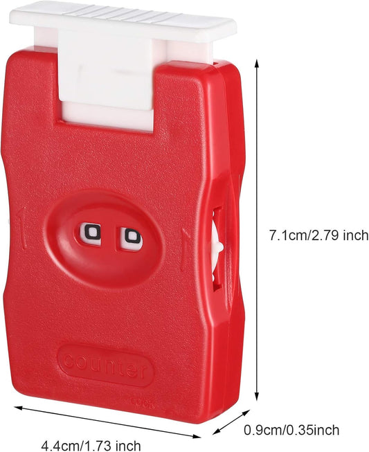 4 Pieces Knitting Counter Stitch Needle Marking Tool Mini Crochet Stitch Knitting Stitch Plastic Knit Stitch Counter, Red