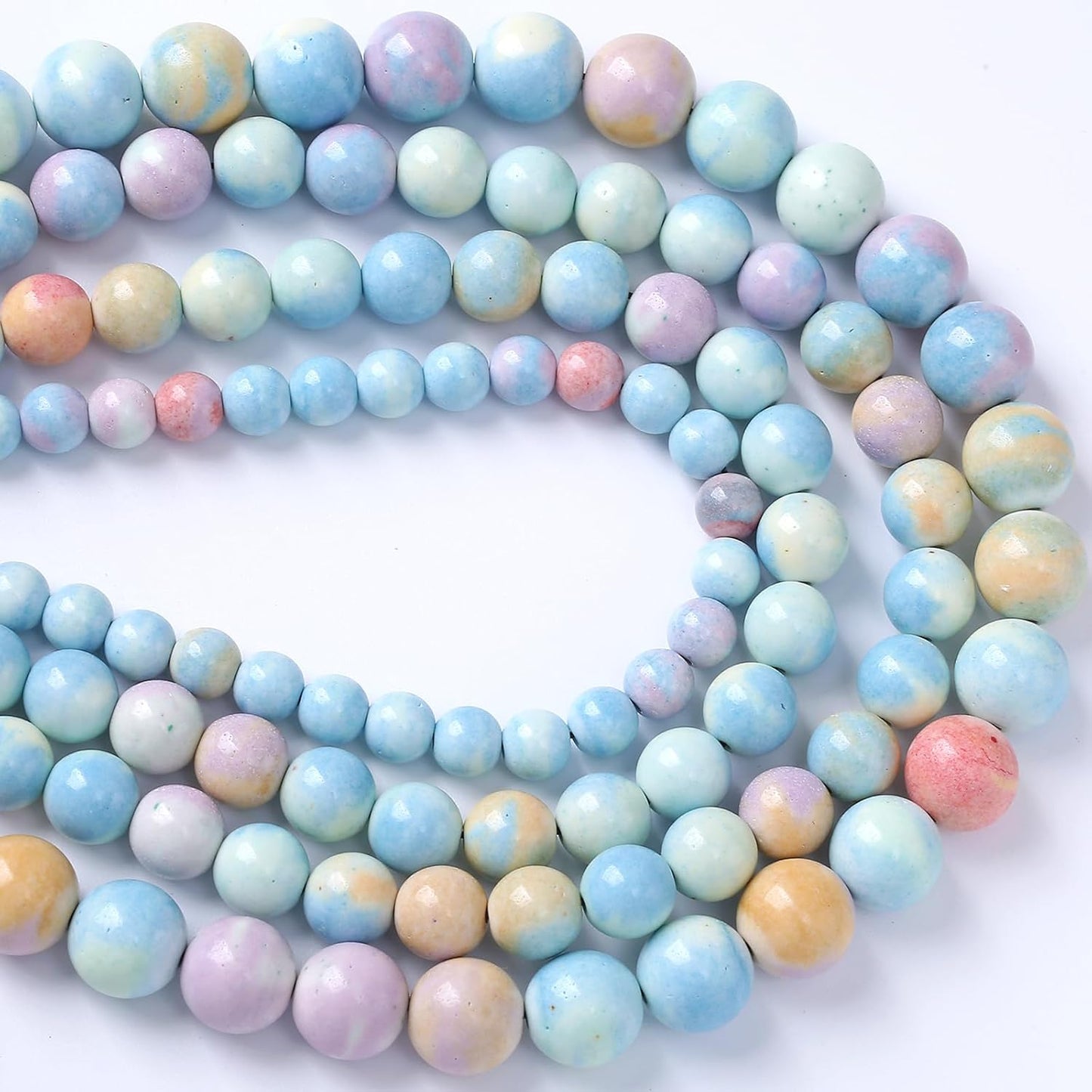 4mm 90pcs Natural Alxa Rainbow Stone Beads for Jewelry Making Energy Healing Power Stone Beads DIY Bracelet Necklace Accessories 15"