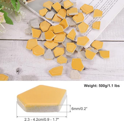 uxcell 500g/1.1LB Irregular Ceramics Mosaic Tiles, 2.3-4.2 cm Bulk Stained Ceramic Mosaic Pieces Stones Mosaic Kits for DIY Art Craft Projects Home Decor, Orange