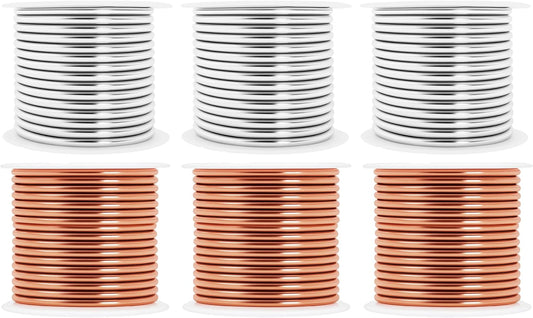 Mandala Crafts 13 Gauge Anodized Aluminum Craft Wire for Jewelry Making - 300 FT Colored Flexible Silver Copper Tone Wire - Bendable for Bonsai Armature Crafting Sculpting - Crafty Corner
