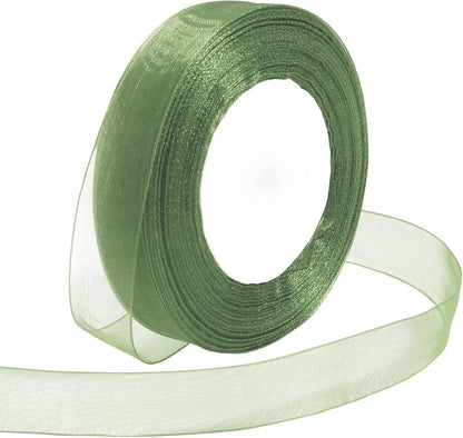 Ribbon for Gift Wrapping 3/4 inch Sage Green Sheer Organza Ribbon for Flower Bouquet Tulle Thin Chiffon Ribbons for Wedding Invitations Christmas Halloween Presents Decorations Crafts 50 Yards - Crafty Corner