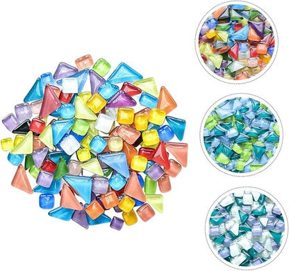 Totority DIY Mosaic Supplies Crystal Glass for Home Decor Easy to Apply Frames Tables and Stepping Stones for Creative Projects