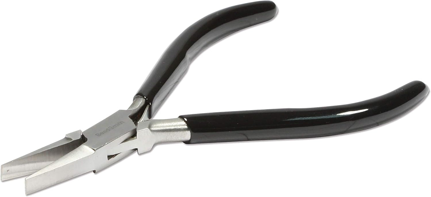 The Beadsmith Flat Nose Pliers – Extra Fine Tips – 4.5 inches (114mm) – PVC Grip Handle with Double Leaf Springs – Jewelry Making Tool for Creating Bracelets, Earrings and Necklaces - Crafty Corner