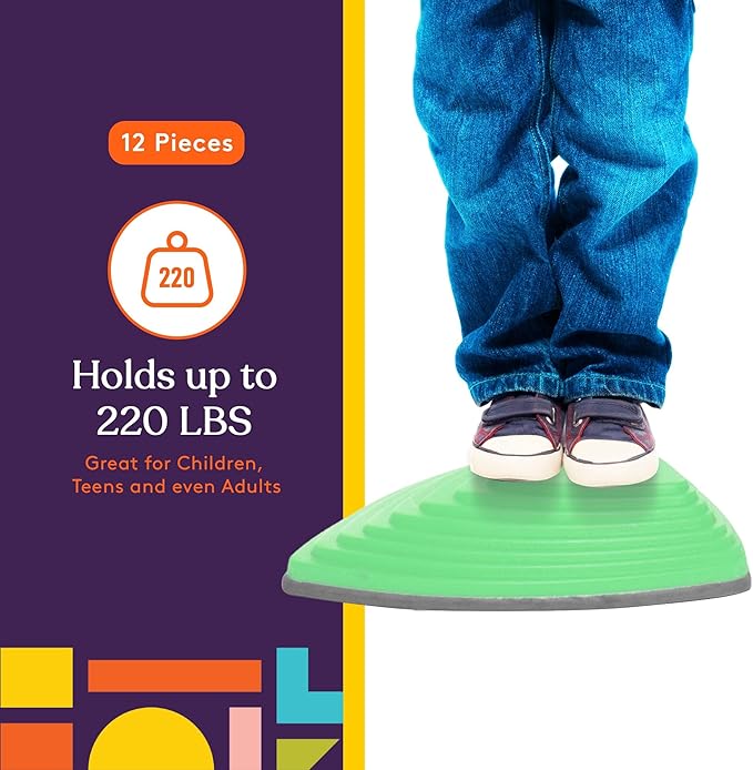 Special Supplies Stepping Stones for Kids Indoor and Outdoor Balance Blocks Promote Coordination, Balance, Strength Child Safe Rubber, Non-Slip Edging