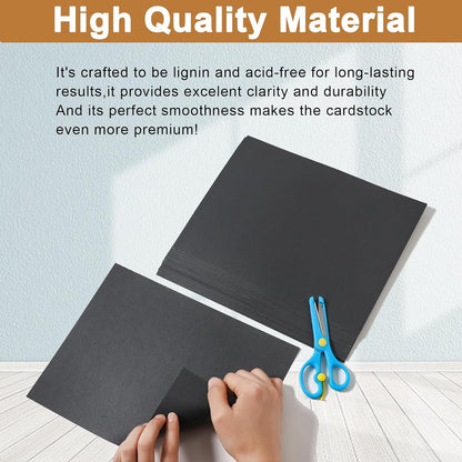40 Sheets Black Shimmer Cardstock 8.5 x 11 Halloween Cards, 75lb Heavyweight Black Paper Card Stock for Card Making, greeting Cards, Wedding Invitations, Paper Crafting