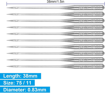 50 PCS Sewing Machine Needles for Brother, Sewing Needles Embroidery Machine Needles for Brother Sewing Machine (75/11-50 Pack)