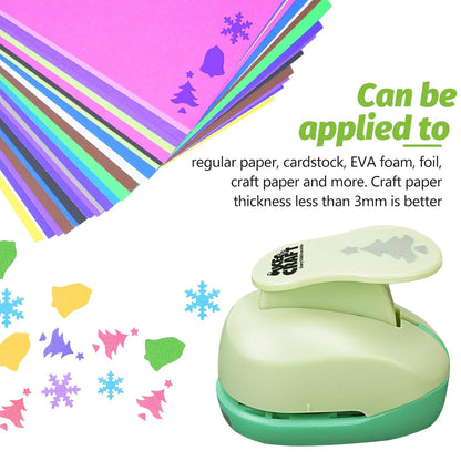 UCEC Hole Punch 1 Inch Craft Christmas Snowflakes Bells Shapes 30 Pieces Hole Puncher for Crafts Set with Craft Paper Cardstock, Mix Shape Designs Hole Puncher for Kids for Crafting Scrapbooking - Crafty Corner