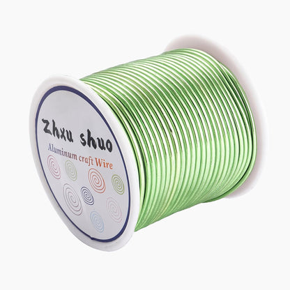 12 Gauge(2mm) Aluminum Wire 35 Yards Anodized Metal Wire for Bonsai Armature Crafting Sculpting Jewelry Craft Making Beading Floral (Light Green, 12 Gauge)