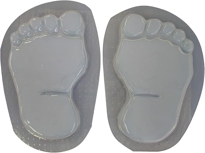 Footprints Bare Feet 11 Inch Plastic Craft Molds use with Concrete or Cement for Making Stepping Stones 1280