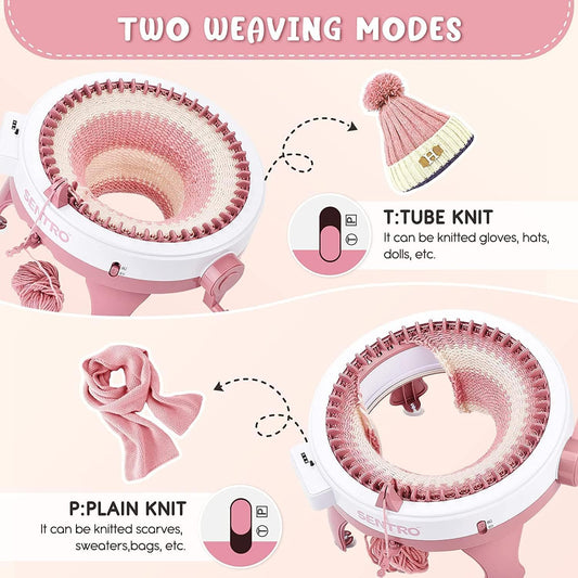 BZVV Knitting Machine for SENTRO 48 Needles Smart Knitting Crochet Machine with Row Counter for Adults and Beginners, Knitting Board Rotating Double Loom, Weaving Loom Machine Kit New Year Gifts