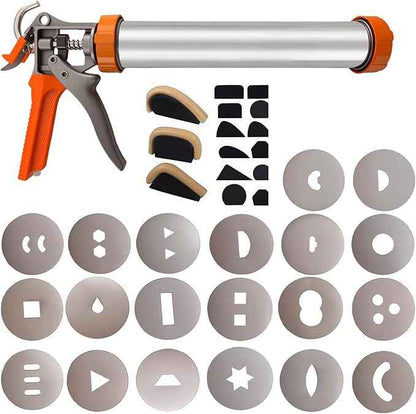 Dsyisvia Clay Roller Machine， Clay Extruder Tool with 20 Plates, Includes 12 Mug Handle Forms for Pottery Complete Polymer Clay Gun Kit，Handheld Clay Gun for Polymer Clay