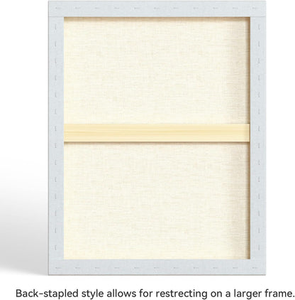 PHOENIX 24x30 Inch Museum Canvas - 2 3/8 Inch Thick Porfile Deep Large Stretched Canvas for Painting 1 Pack 100% Cotton 11 Oz. Gesso Primed White Blank Professional Canvas Oil & Acrylic Paints