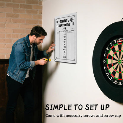 Dart Scoreboard-Dry Erase Scoreboard for Cricket and 01 Games, Dart Board Accessories with 2 Dry Erase Makers(15.3 x 9.8 inches)