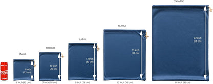Valante Set of Microfiber Drawstring Storage Bags for Intimate Products (XXL 22x16 inch set)