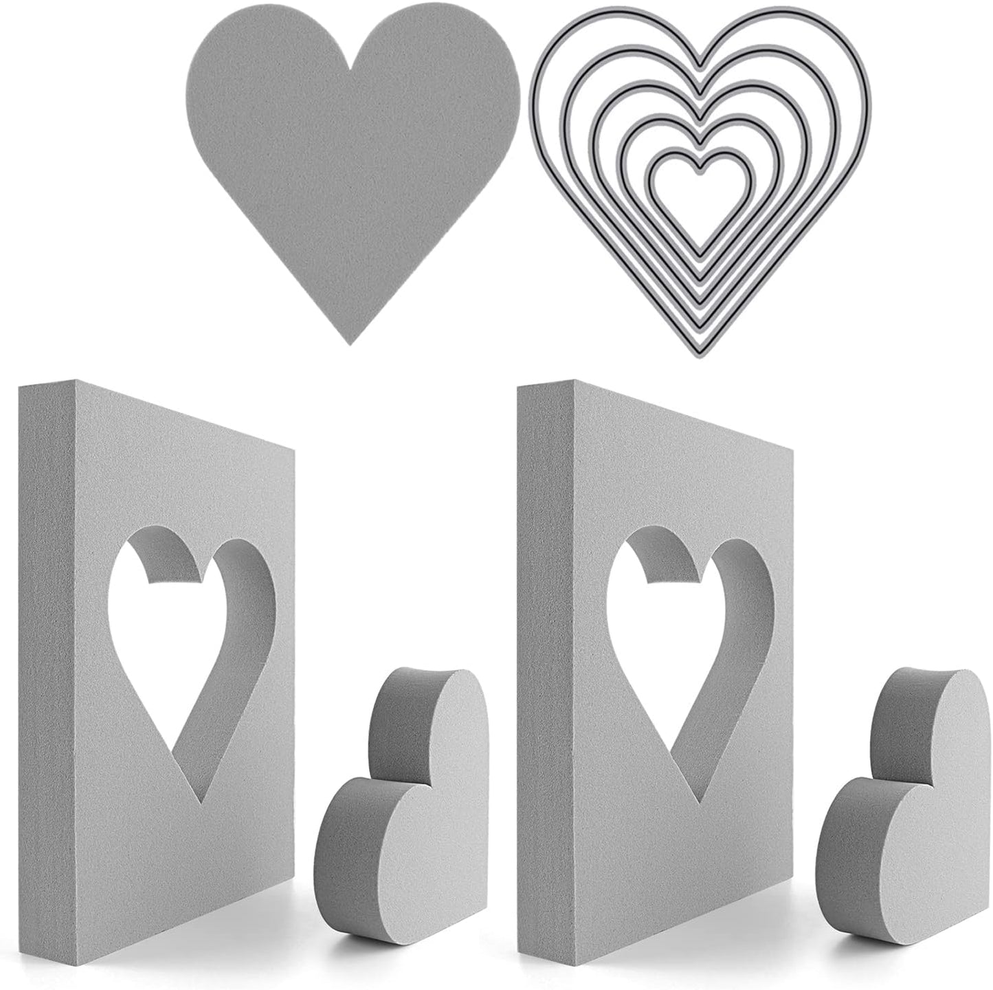 BAOFALI 15 Pcs Large Stamping Foam Grey Moldable Heart Foam Stamps Plastic Dry Foam Stamp Pad Cut and Dry Foam Stamping Foam Block for Sculpture, Modeling, DIY Arts and Handicrafts Projects - Crafty Corner