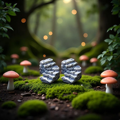 2 Pcs Curved Stone Steps Miniature Fairy Garden Accessories,Miniature Pond Lawn Ornament Figurines, Mini Lighthouse Water Well Bridge Figurines, Micro Landscape Ornaments for DIY Kit Statues