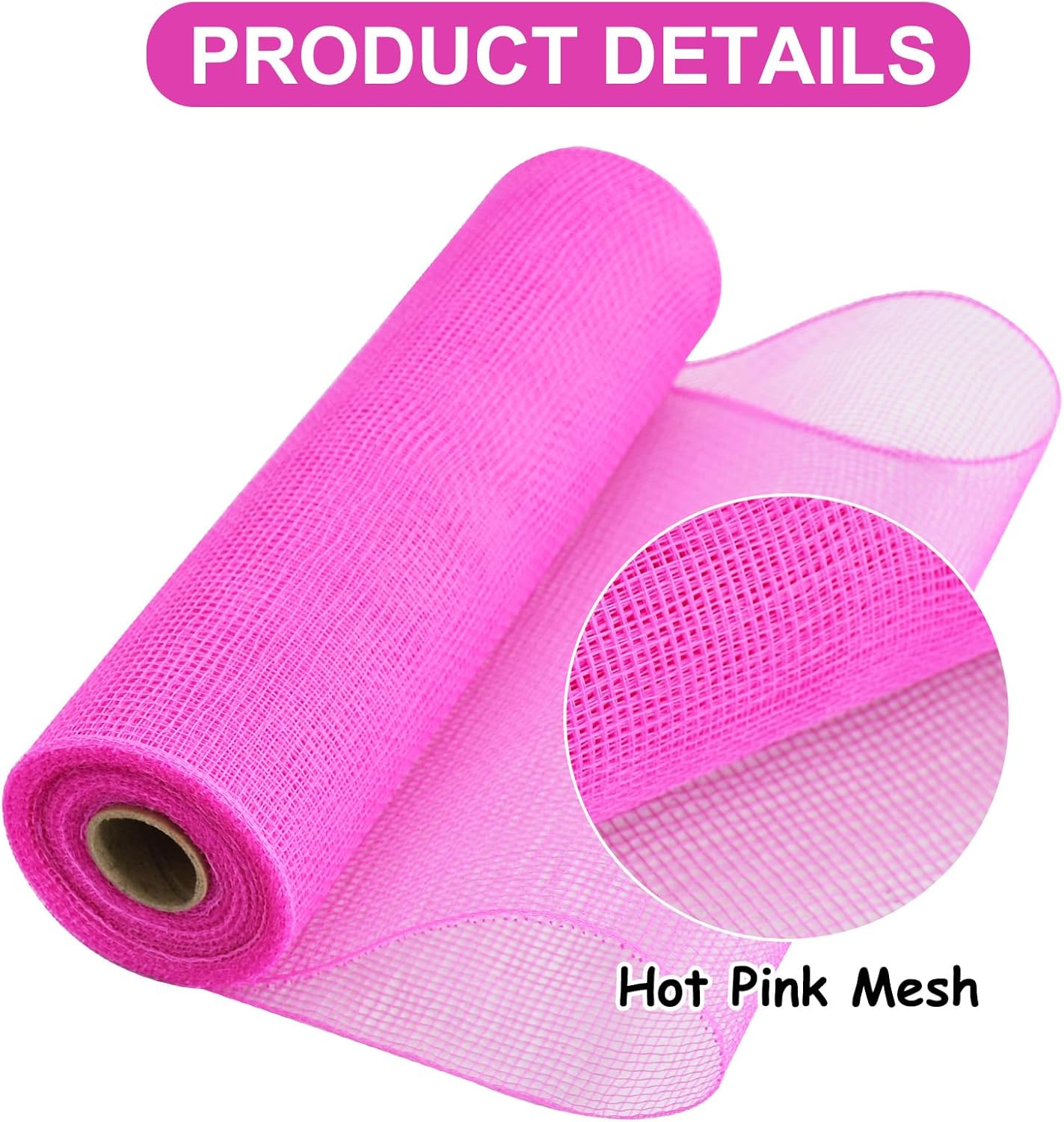 TONIFUL 2 Rolls 10 Inch Hot Pink Decorative Mesh Ribbbon Rolls for Mesh Wreath Supplies, Front Door Wreath Crafts Tree Decor Christmas Valentine's Day Decoration (10 yds/roll) - Crafty Corner