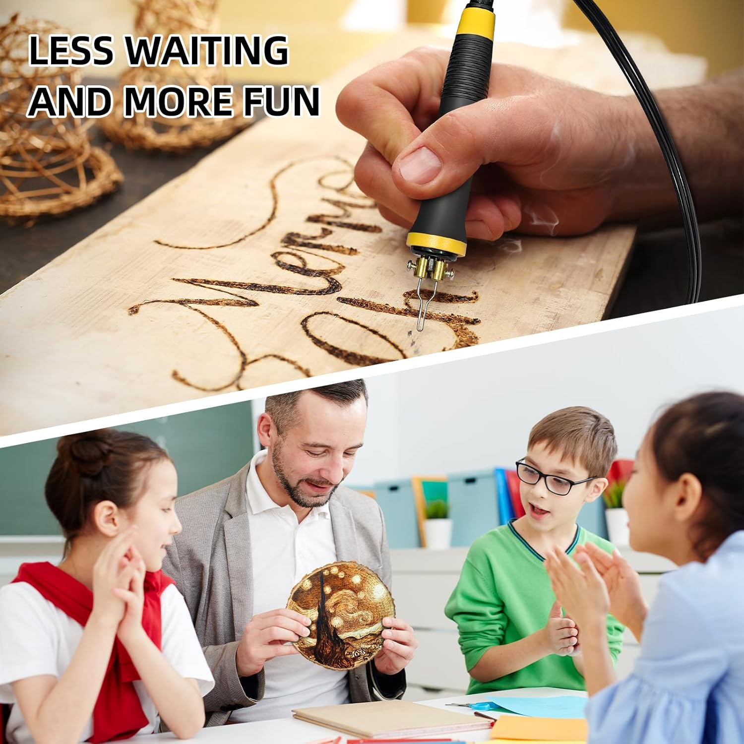 Wood Burning Tool, Wood Burner kit Pen 200~750℃, Wood Burning kit with Digital Thermometer Temperature Adjustable Temperature, 2 pyrographic Wood Burning pens, 36 Wood Burning Pen Tips - Crafty Corner