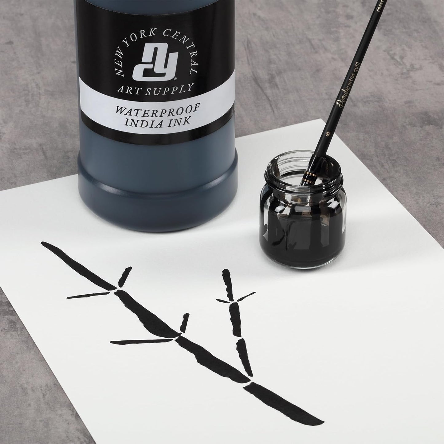 New York Central® India Ink 16oz Bottle - Make an Impact with Matte Black India Ink, Perfect for Artists, Calligraphy, Illustrations, & More! - Crafty Corner