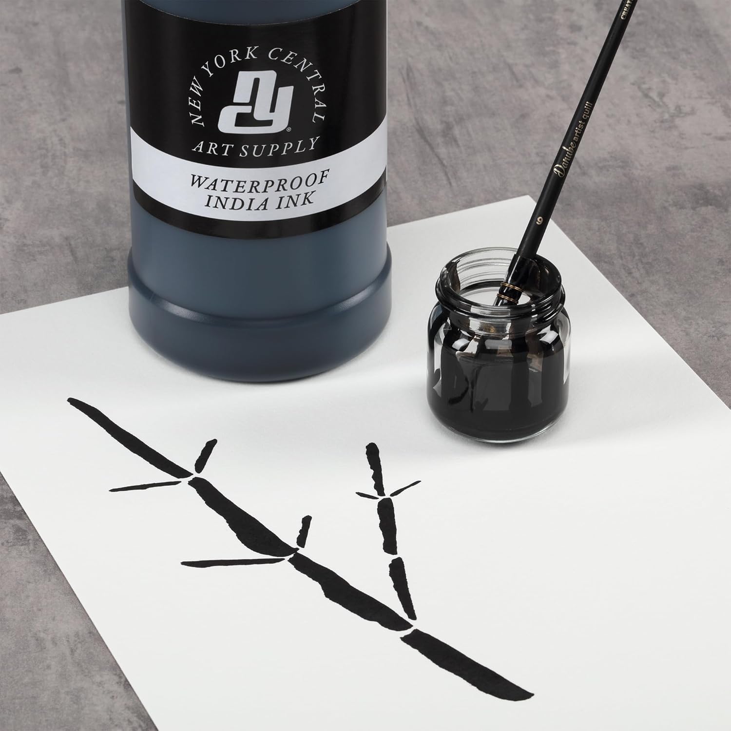 New York Central® India Ink 1oz Bottle - Make an Impact with Matte Black India Ink, Perfect for Artists, Calligraphy, Illustrations, & More - Crafty Corner