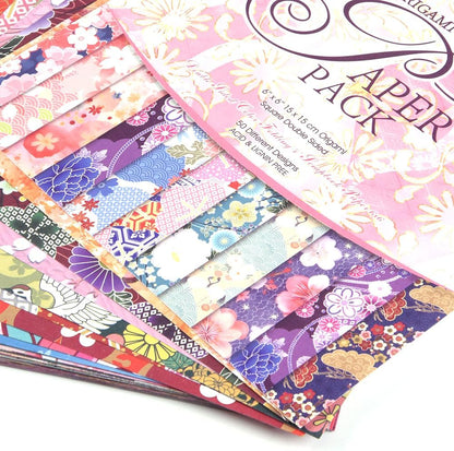 Origami Paper Kit 50 Sheets 70GSM 6 Inch Square Double Sided Color 50 Vivid Japanese Washi Chiyo Colors for Hand Crafts Origami Paper Arts Creativity.Japanese Sakuras - Crafty Corner