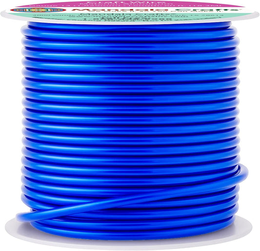 Mandala Crafts 13 Gauge Anodized Aluminum Craft Wire for Jewelry Making - 60 FT Colored Flexible True Blue Wire - Bendable for Bonsai Armature Crafting Sculpting - Crafty Corner