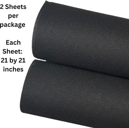 2 Sheets of Black 14 Count Aida Cloth – 21 x 21 Inch Pre-Cut Fabric Squares – Cross Stitch Fabric – 100% Cotton – Ideal for Needlework & Embroidery – The Knotty Unicorn