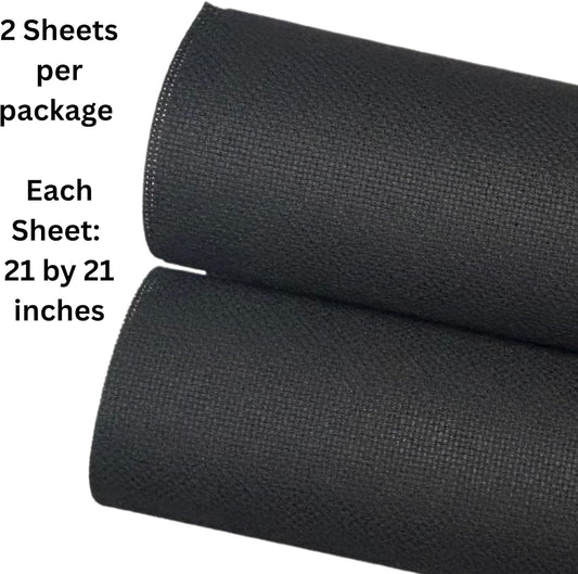 2 Sheets of Black 14 Count Aida Cloth – 21 x 21 Inch Pre-Cut Fabric Squares – Cross Stitch Fabric – 100% Cotton – Ideal for Needlework & Embroidery – The Knotty Unicorn