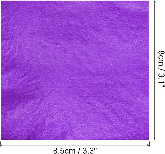 MECCANIXITY Gold Leaf Foil Sheet, Purple Leaf Papers, 3.3 x 3.1inch for Art Decoration, Sculptures, Painting, Pack of 100