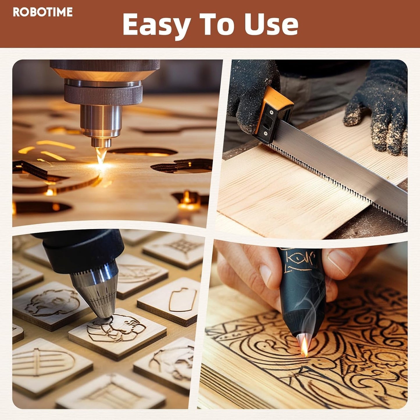 ROBOTIME 6-Pack Laser Wood Sheets 1/8" - 12 x 16 x 1/8 Inch - Mahogany - 3mm Plywood for Laser Cutting, Laser Engraving Blanks