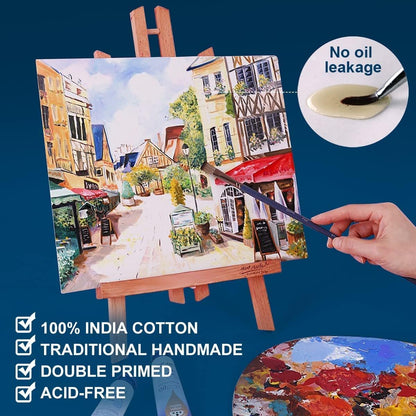 Artkey Canvases for Painting 8x10 Inch 30-Pack, 10 oz Primed 100% Cotton White Blank Flat Canvas Boards, Art Paint Canvas Panels for Acrylic Oil Watercolor Tempera Paints