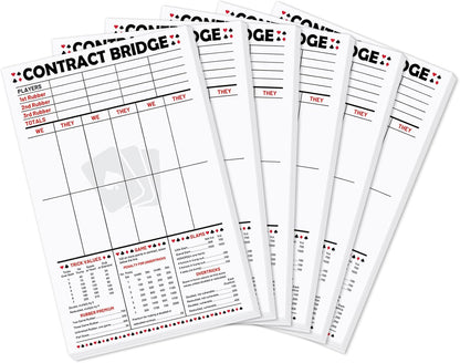 party greeting 150 Sheets Contract Bridge Score Pad and Tallies Contract Bridge Score Notepad Canasta Score Pads Print with Trick Rubber Bridge Party Bridge Playing Cards Large Print Game Scoring Card