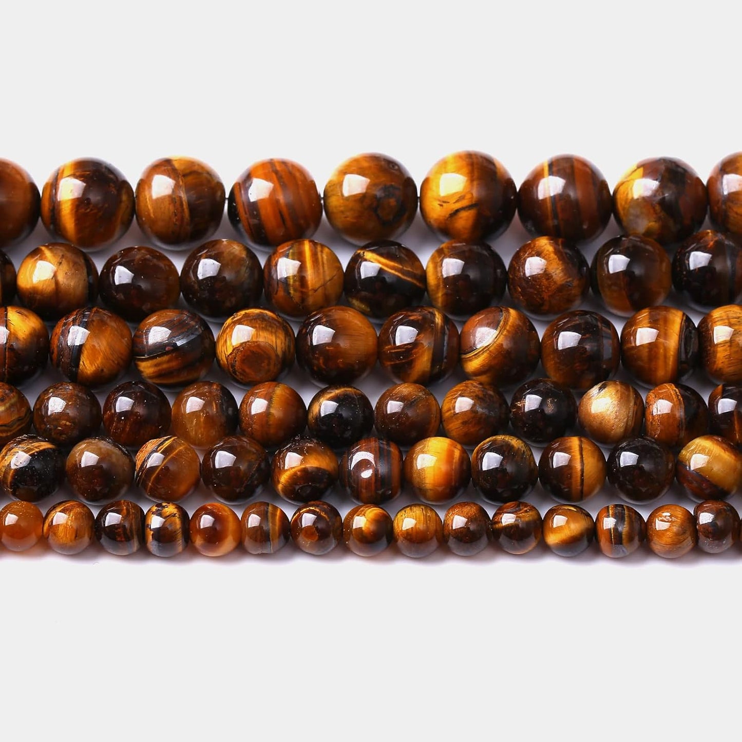 10mm 36pcs Natural Iron Yellow Tiger Eye Stone Beads for Jewelry Making Healing Energy Beads DIY Bracelet Necklace (10mm, Iron Yellow Tiger Eye Stone)