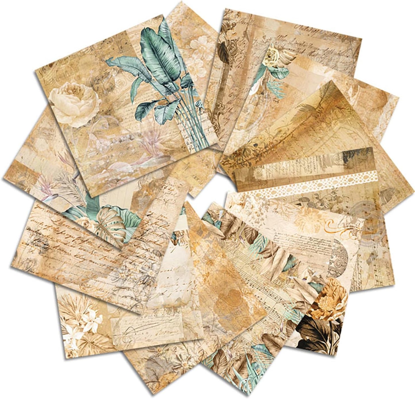 YASMEN Scrapbook Paper Pad 12x12, Vintage Patterned Cardstock, Single-Sided Decopodge, Retro Decorative Craft Paper, Scrapbooking Junk Journal Gift Card Making Supplies - 24 Sheets - Crafty Corner