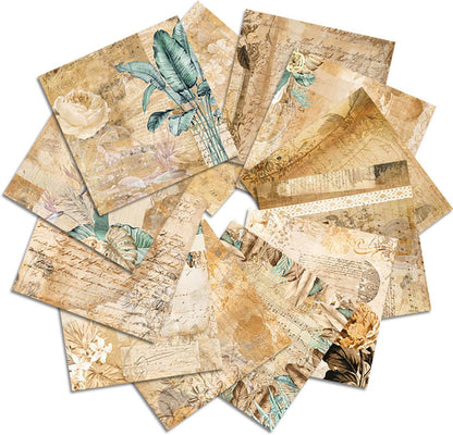 YASMEN Scrapbook Paper Pad 12x12, Vintage Patterned Cardstock, Single-Sided Decopodge, Retro Decorative Craft Paper, Scrapbooking Junk Journal Gift Card Making Supplies - 24 Sheets - Crafty Corner