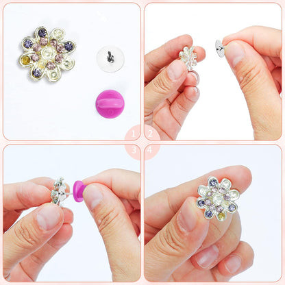 400pcs PVC Rubber Pin Backs Heliltd Butterfly Clutch Pins Tie Tacks Blank Pins for Uniform Badges Backing Holder Clasp Lapel Pin Enamel Pins(200 Sets)