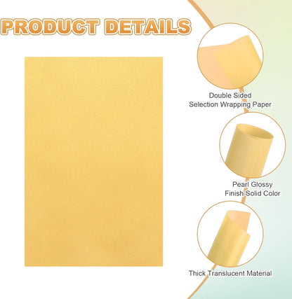 MECCANIXITY 100 Sheet Colored Vellum Paper 4" x 6", 100gsm Translucent Printable Vellum Sheets for Printing Wedding Invitations Inkjet Laser Printer, Bright Gold