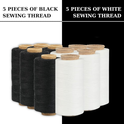 2 Colors Serger Sewing Thread - 10 Cones Threads of 500 Yards Each Spool | Sewing Clips Quilting Materials Sewing Machines for Beginners and Heavy-Duty Sewing Machine Threads | Lace Yarn, Ribbon Yarn