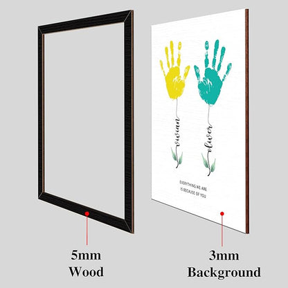 Personalized Mothers Day Handprint Gift, Kids Art Frame with Paint, Family Handprint Kit, Custom Art Craft Keepsake Sign, Gifts for New Parents, Mom, Grandma Nana, Nursery Home Decor