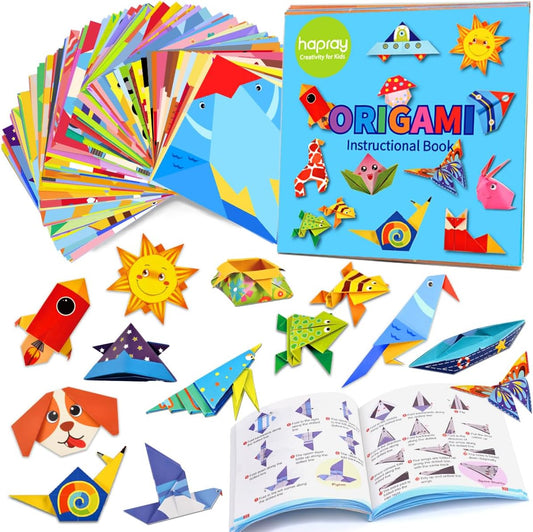 Origami Kit for Kids Ages 5-8 8-12, with Guiding Book, 98 Sheets Paper with 47 Patterns, DIY Art and Craft Projects, Beginners Children's Day Gift Boy Girl - Crafty Corner