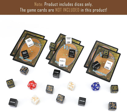 62PCS MTG Dice Counters Bulk Ability Keywords MTG Tokens Shield Life Counter Dice Set for Magic Card Accessories, Compatible with TCG Card Game Accessories CCG Creature Stats