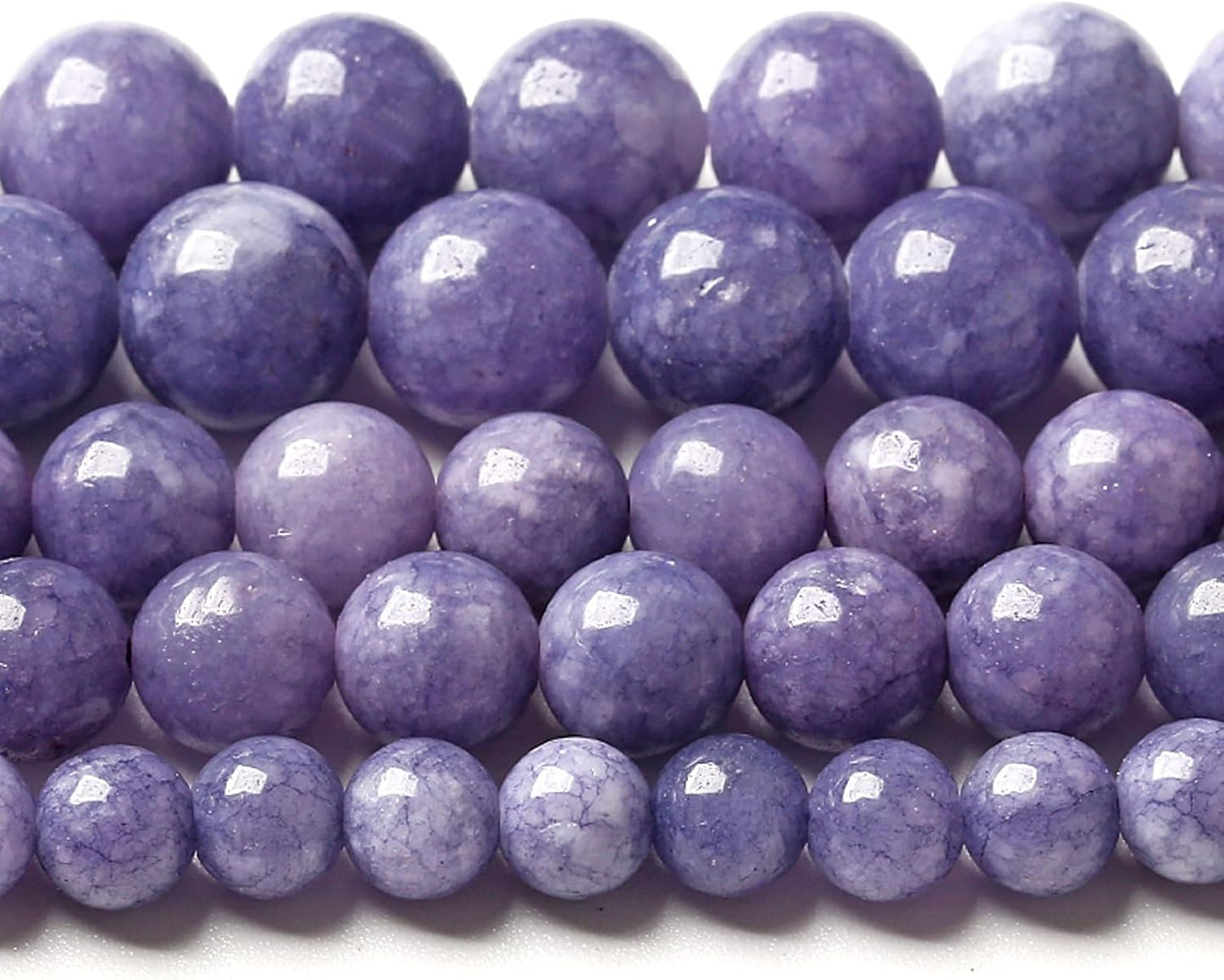 12MM Lavender Purple Chalcedony Natural Stone Round Loose Beads for Jewelry Making and Crafting 32pcs 15"