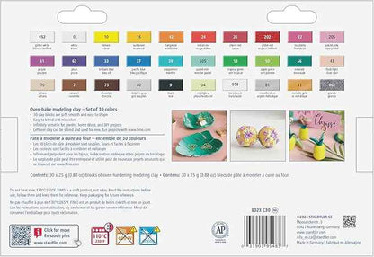 STAEDTLER 3 Pack - FIMO Soft Oven-Bake Polymer Modeling Clay (3 Sets of 30 pcs) Starter Kit for Scultpting, and Crafting for Beginners, Assorted Colors (0.88 oz Blocks), 90 Count