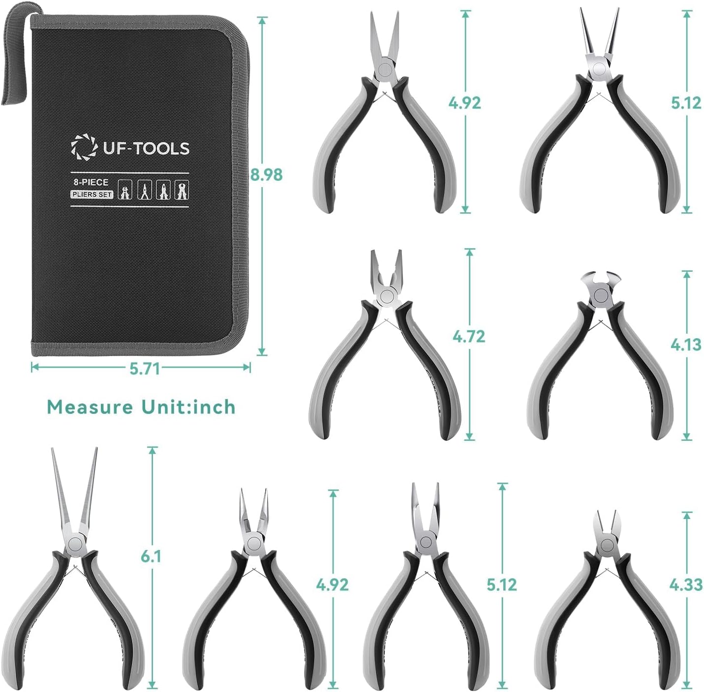SOONAN 8 Pieces Mini Pliers Set, Jewelry Making Tools with Needle Nose Pliers, Wire Cutters, Round Nose Pliers, Bent Nose Plier - Crafty Corner