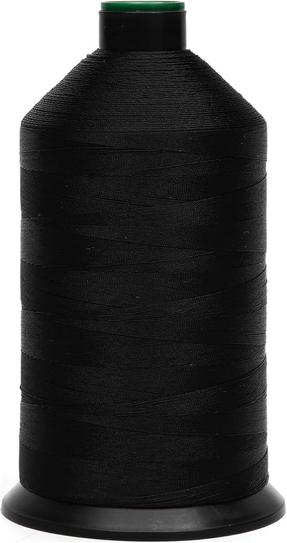 Extra Strong Bonded Nylon Thread #92 Tex90 – 16 OZ, 4200yds, Versatile Stitching Solution for Leather, Upholstery, Canvas Repair and More (Black)