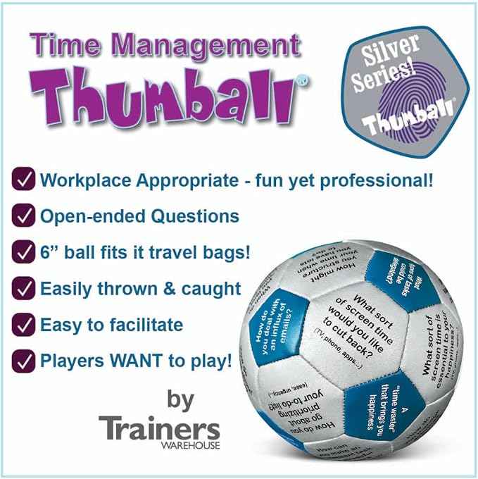 Trainers Warehouse 6" Thumball Collection, 32 Prompts for Conversation, Team Building, Relationship and Training