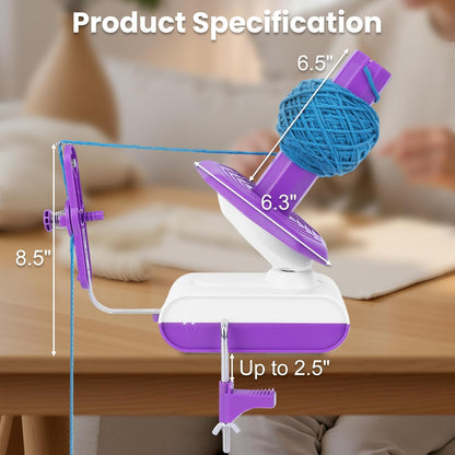 Electric Yarn Winder, Large Capacity 13oz Yarn Ball Winder for Crocheting, Automatic Yarn Cake Roller Spinner with Strong Tension & Stepless Speed, Ideal for Knitting & Crochet Lovers