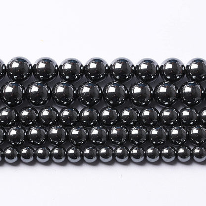 36pcs 12mm AAA Black Hematite Beads Crystal Energy Stone Healing Power Natural Stone Gemstone Round Loose Beads for Jewelry Making DIY Bracelets